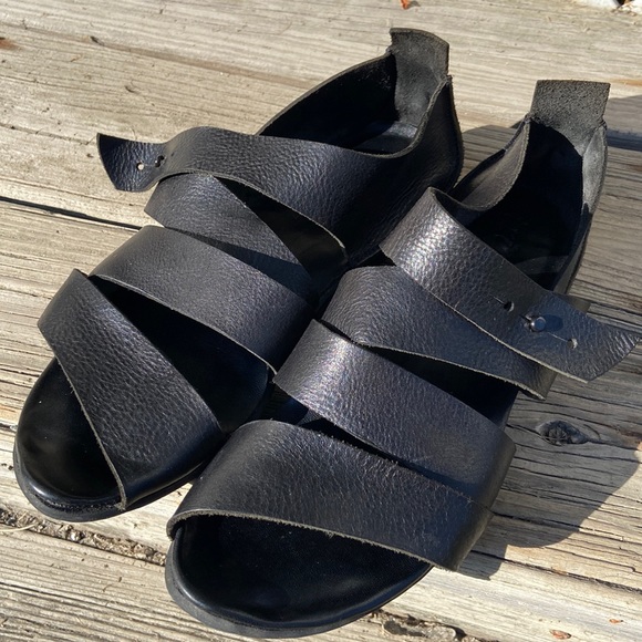 Trippen Shoes - Trippen Black Leather Comfort Sandals Women’s Size 9.5 - Made in Germany